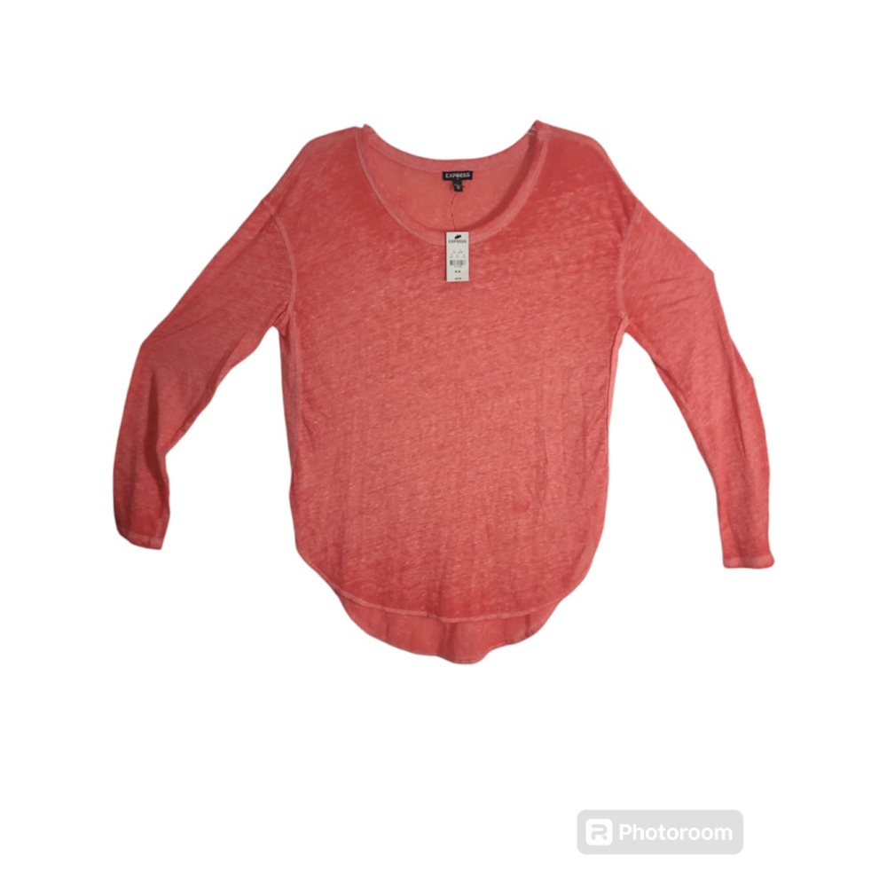 Women's Express Coral Long Sleeve T-Shirt Size M